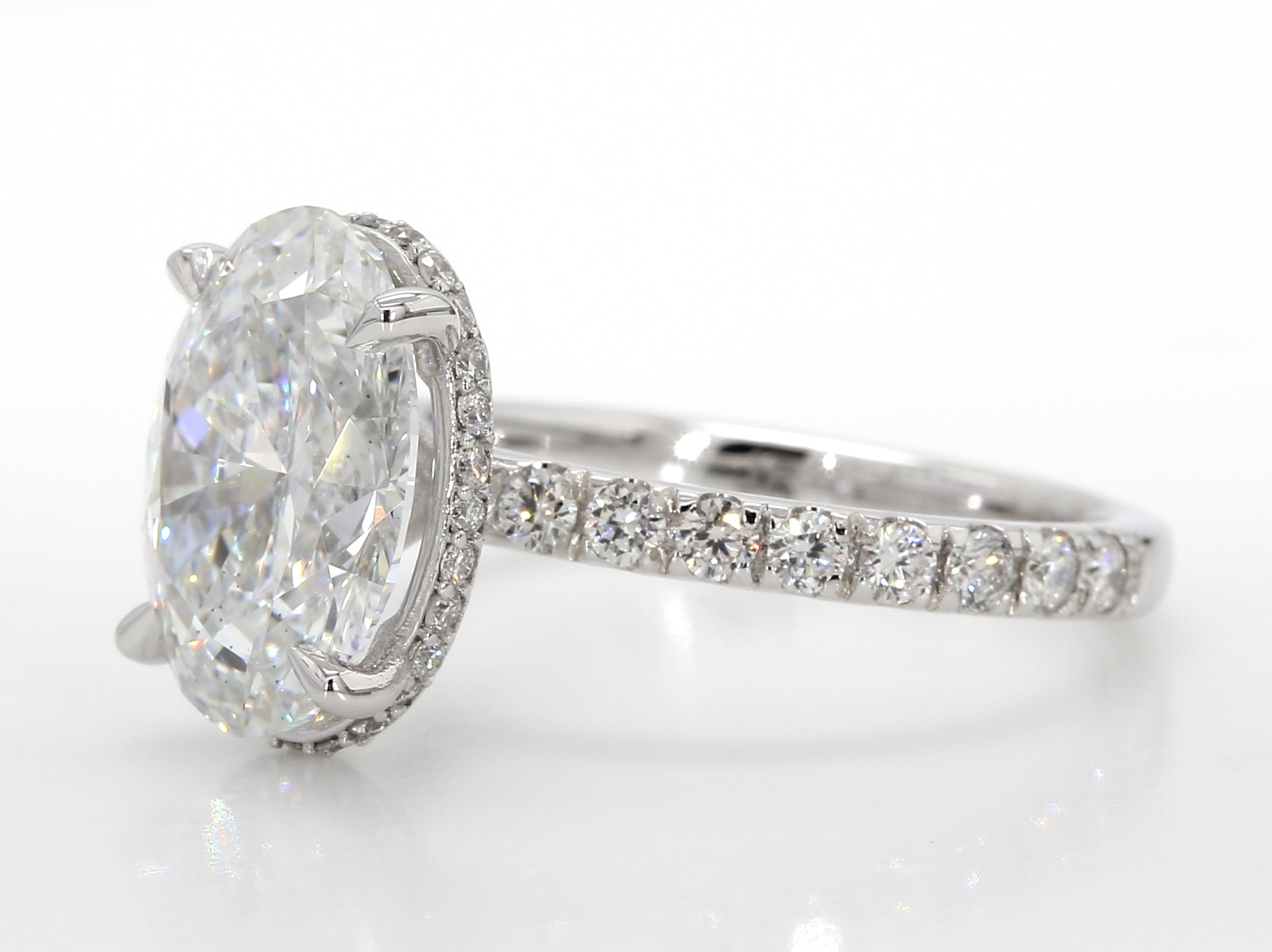 14k Oval Halo Engagement Ring